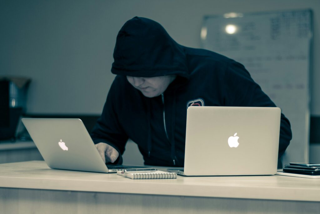 Cybercriminal recovering deleted files from an old device