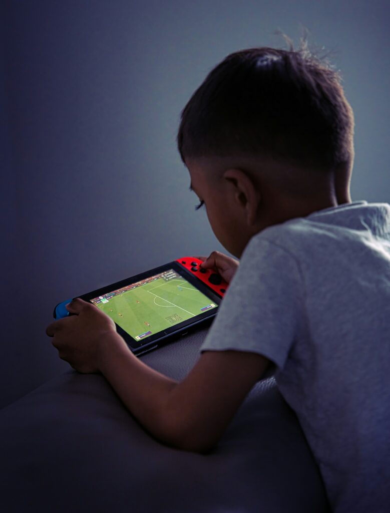 Illustration showing children’s mobile game with in-app targeted advertisements